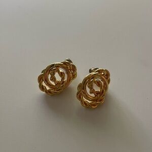 Vintage Braided Chain Stud Earrings